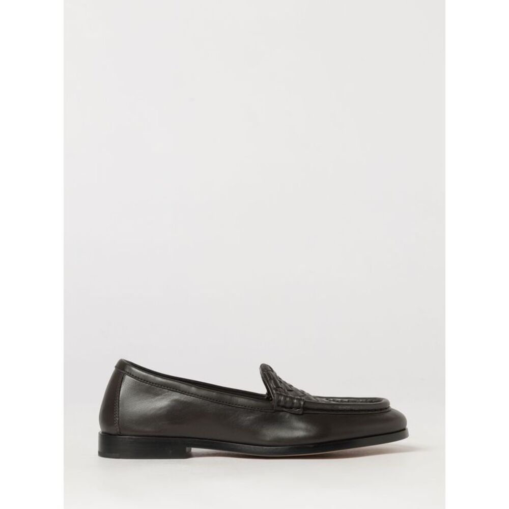 Bottega Veneta Silenzio Intrecciato Leather Loafers With Low Heel